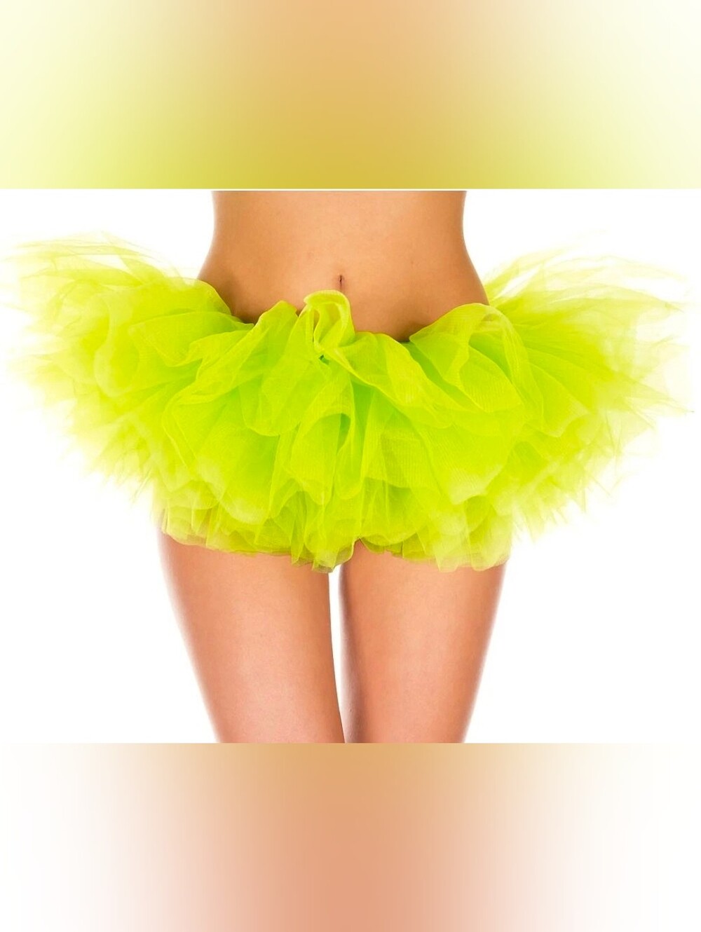 Music Legs Neon Lime Ruffled Tulle Mini Skirt NIB OS Festival Halloween Racing